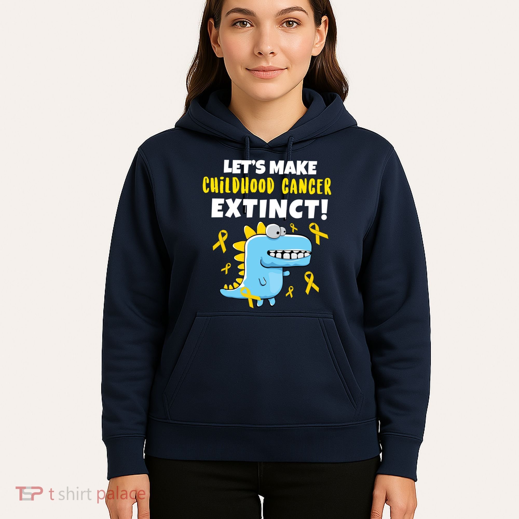 Lets Make Childhood Cancer Extinct Dinosaur Hoodie