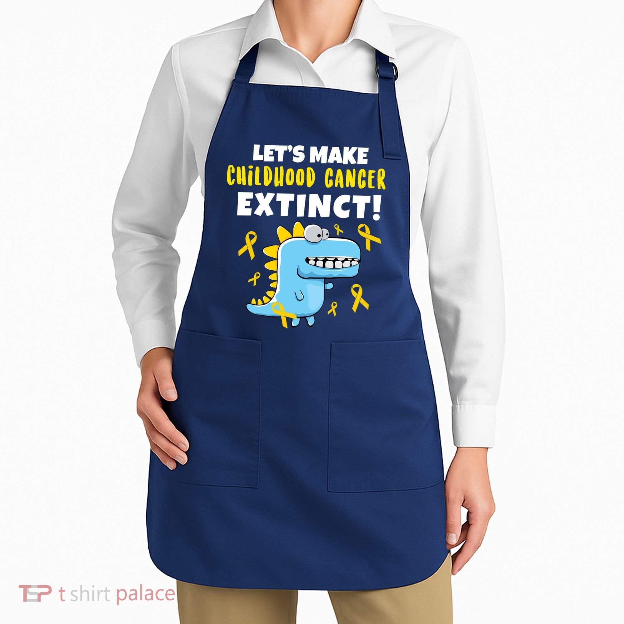 Lets Make Childhood Cancer Extinct Dinosaur Apron