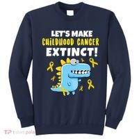 Lets Make Childhood Cancer Extinct Dinosaur Sweatshirt thumb 0