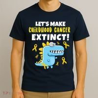 Lets Make Childhood Cancer Extinct Dinosaur T-Shirt thumb 3