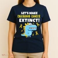 Lets Make Childhood Cancer Extinct Dinosaur T-Shirt thumb 4