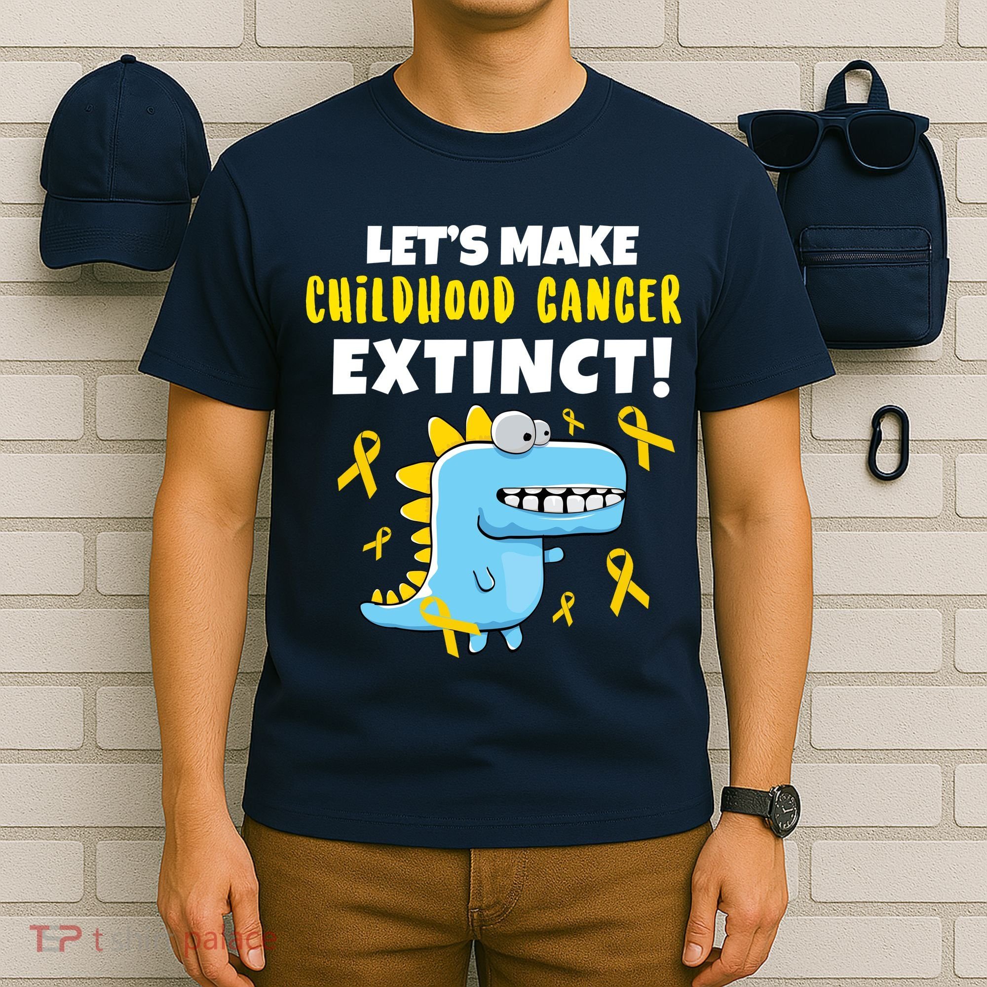 Lets Make Childhood Cancer Extinct Dinosaur T-Shirt