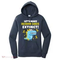 Lets Make Childhood Cancer Extinct Dinosaur Women's Hoodie thumb 0