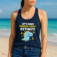 Lets Make Childhood Cancer Extinct Dinosaur Women's Tank Top thumb 2