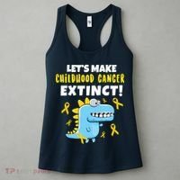 Lets Make Childhood Cancer Extinct Dinosaur Women's Tank Top thumb 3