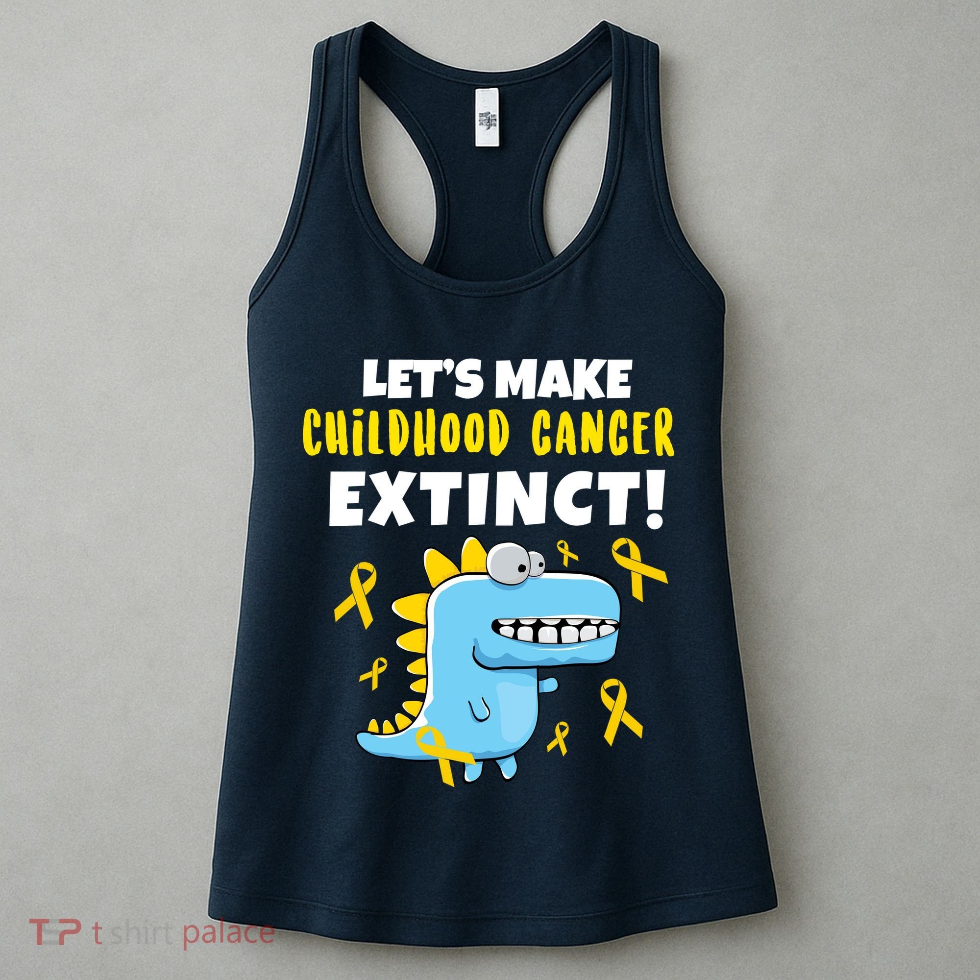 Lets Make Childhood Cancer Extinct Dinosaur Women's Tank Top