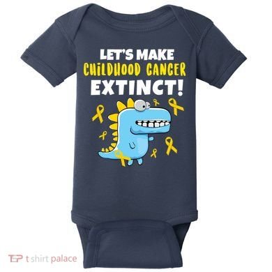 Lets Make Childhood Cancer Extinct Dinosaur Baby Bodysuit