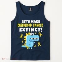 Lets Make Childhood Cancer Extinct Dinosaur Tank Top thumb 2