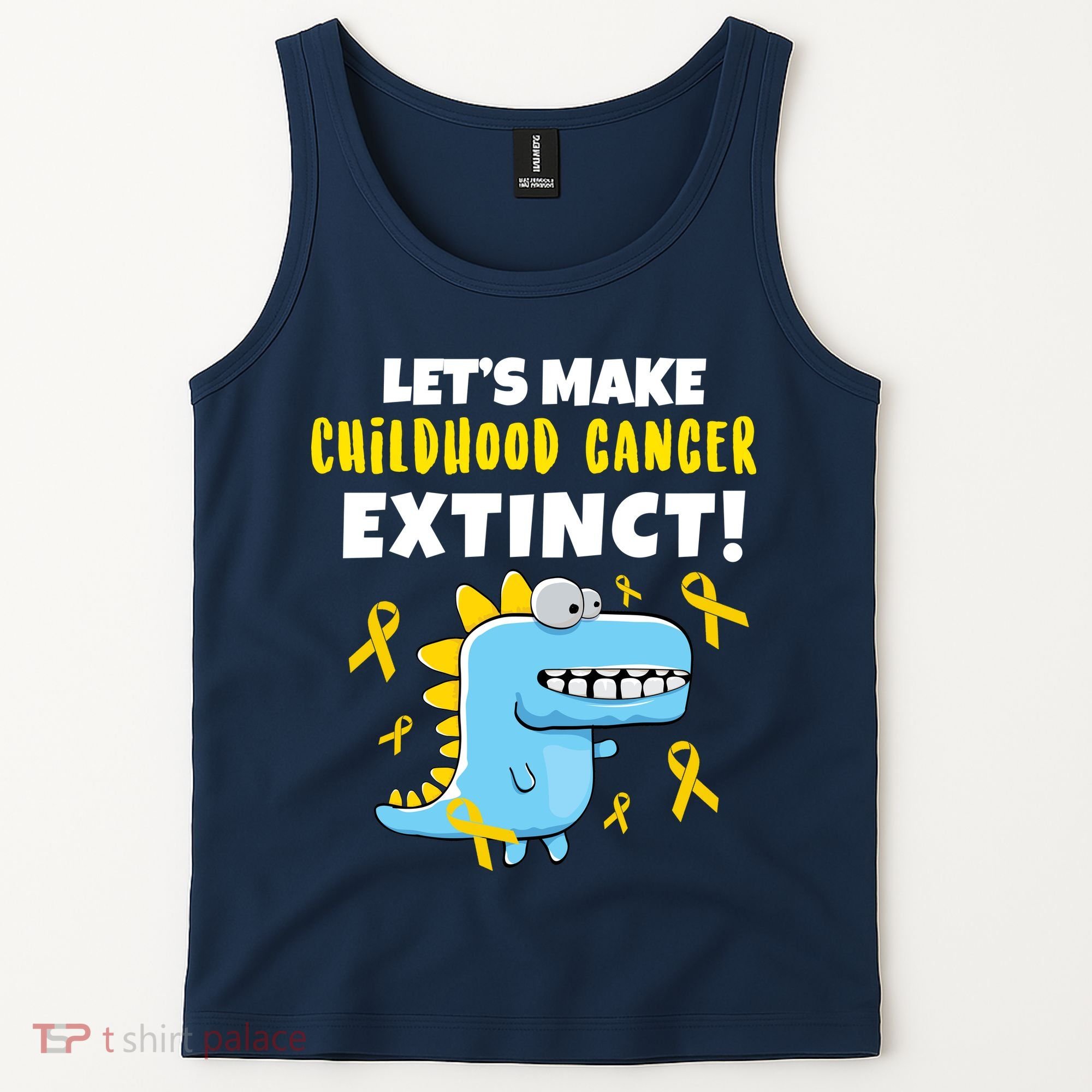 Lets Make Childhood Cancer Extinct Dinosaur Tank Top