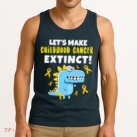 Lets Make Childhood Cancer Extinct Dinosaur Tank Top thumb 3