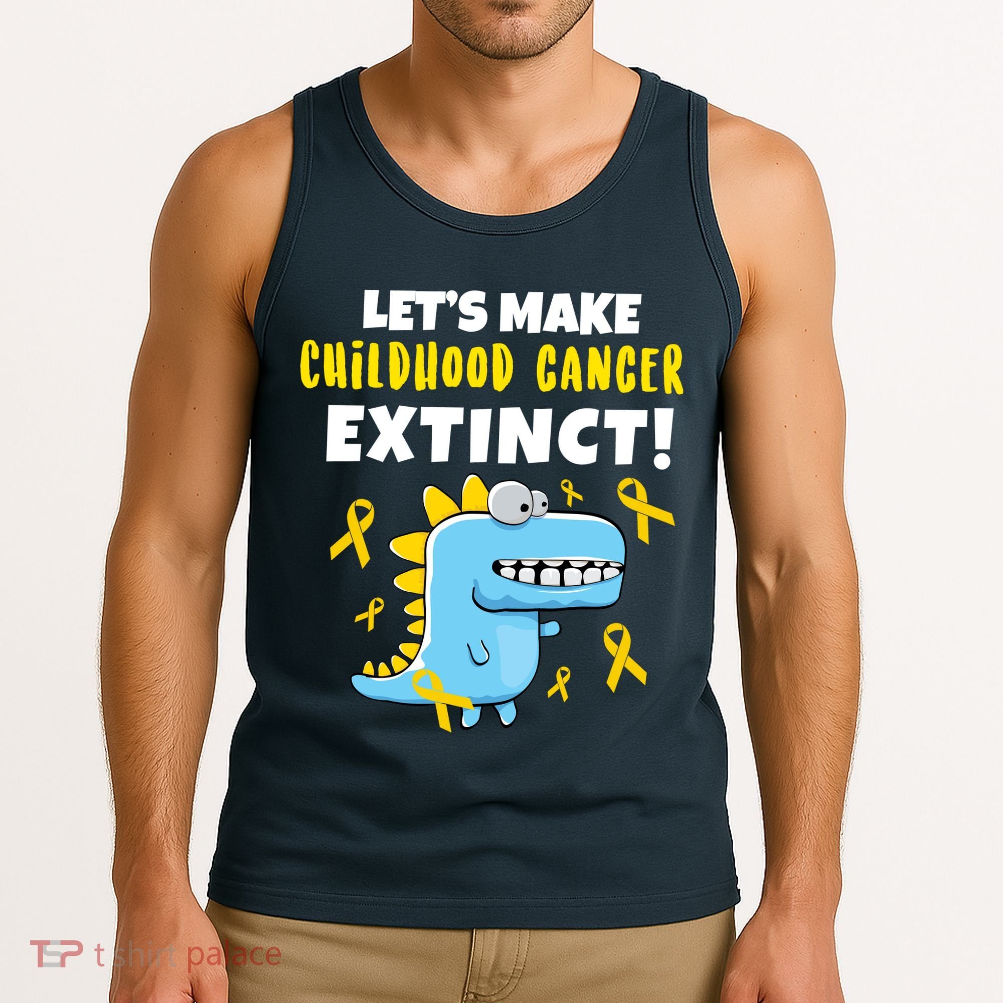 Lets Make Childhood Cancer Extinct Dinosaur Tank Top