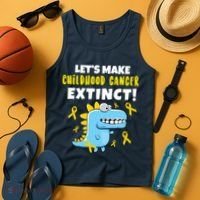 Lets Make Childhood Cancer Extinct Dinosaur Tank Top thumb 4
