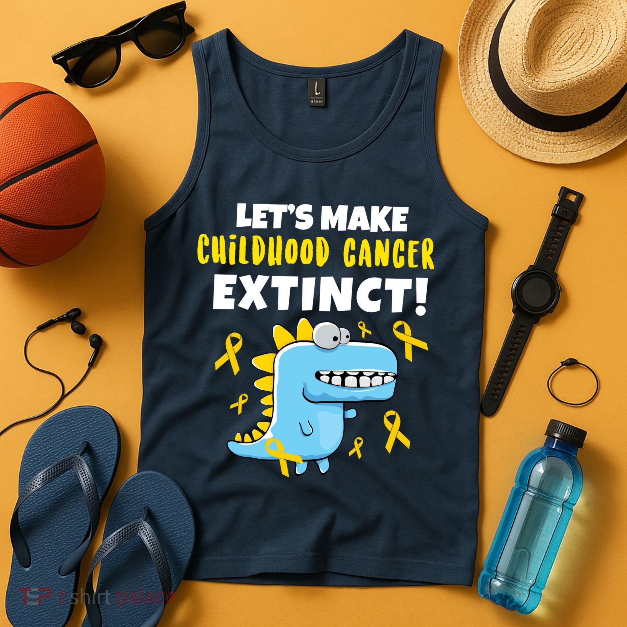 Lets Make Childhood Cancer Extinct Dinosaur Tank Top