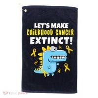 Lets Make Childhood Cancer Extinct Dinosaur Golf Towel thumb 0