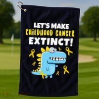 Lets Make Childhood Cancer Extinct Dinosaur Golf Towel thumb 1