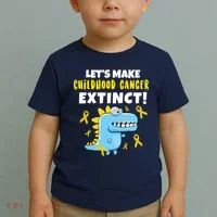 Lets Make Childhood Cancer Extinct Dinosaur Toddler T-Shirt thumb 2