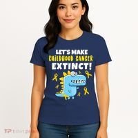 Lets Make Childhood Cancer Extinct Dinosaur Women's T-Shirt thumb 4