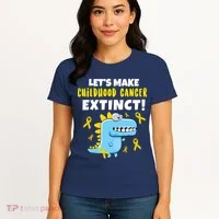 Lets Make Childhood Cancer Extinct Dinosaur Women's T-Shirt thumb 4