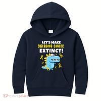Lets Make Childhood Cancer Extinct Dinosaur Kids Hoodie thumb 0