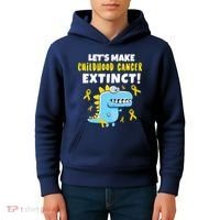 Lets Make Childhood Cancer Extinct Dinosaur Kids Hoodie thumb 4