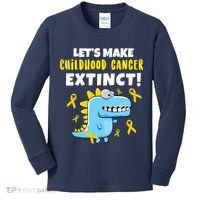 Lets Make Childhood Cancer Extinct Dinosaur Kids Long Sleeve Shirt thumb 0