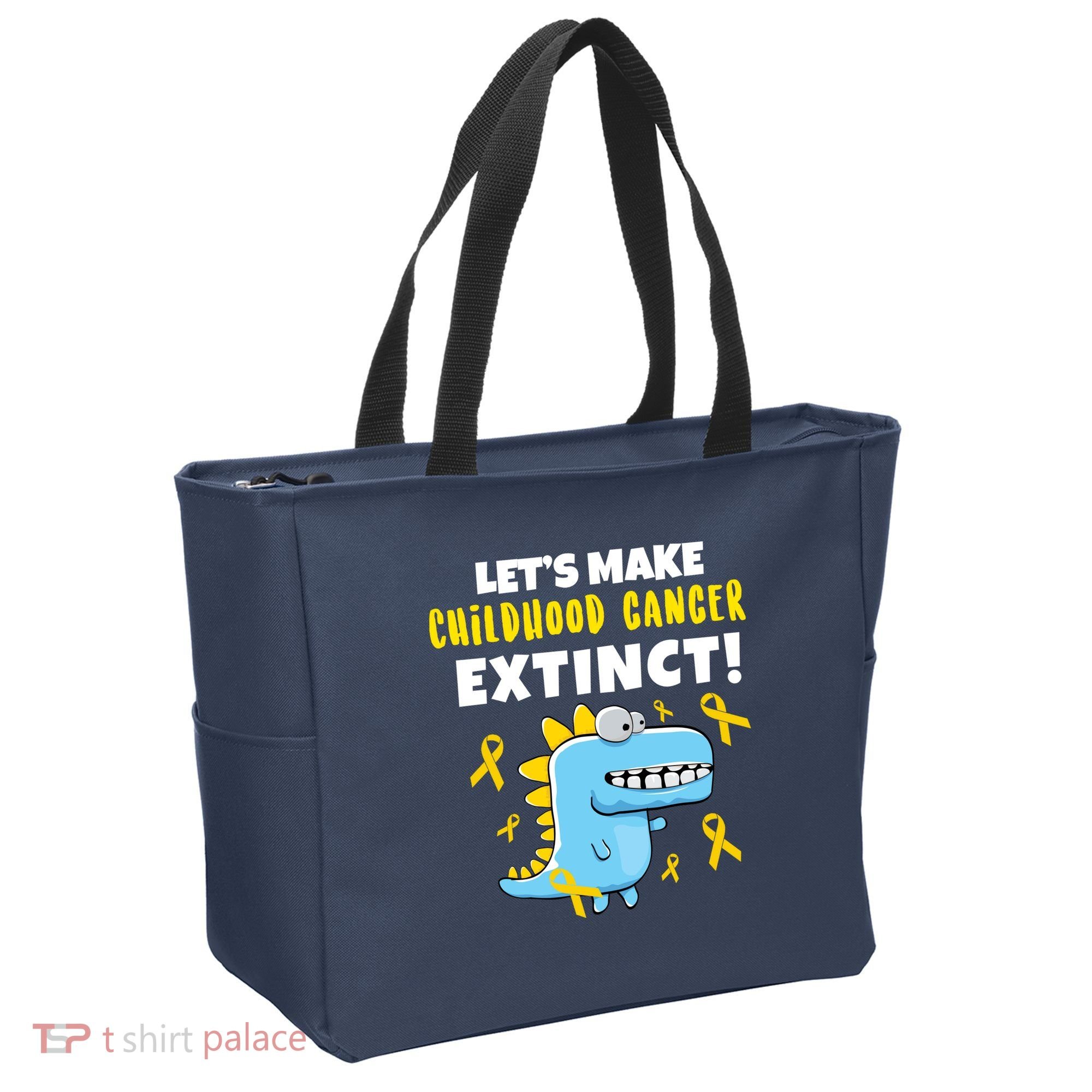 Lets Make Childhood Cancer Extinct Dinosaur Tote Bag