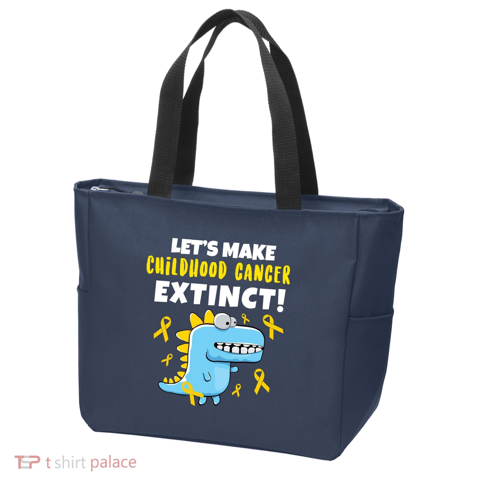 Lets Make Childhood Cancer Extinct Dinosaur Tote Bag