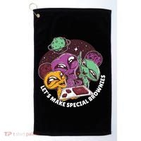 Let's Make Special Brownies Alien Golf Towel thumb 0