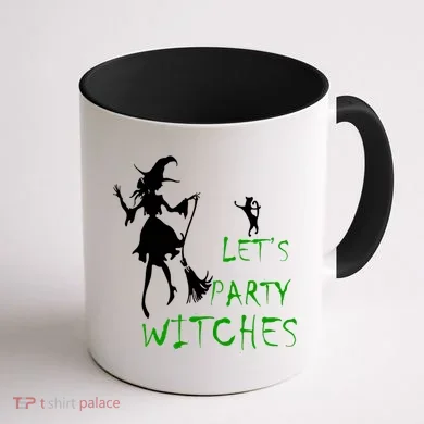 Let's Party Witches Coffee Mug back