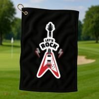 Let's Rock Guitar Golf Towel thumb 1