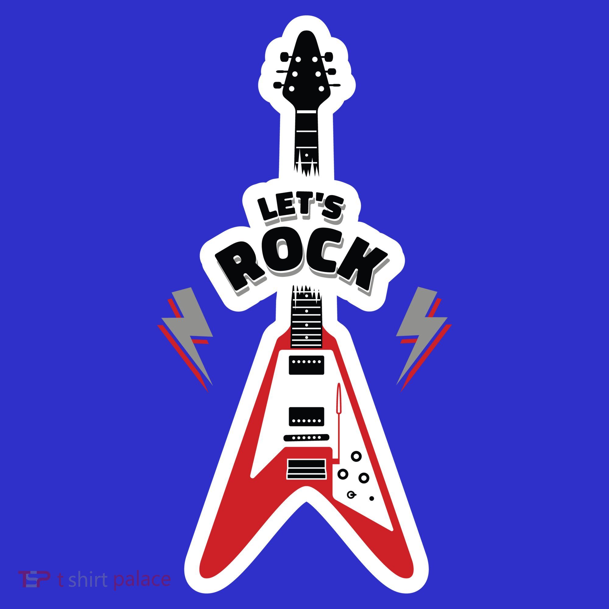 Let's Rock Guitar Button