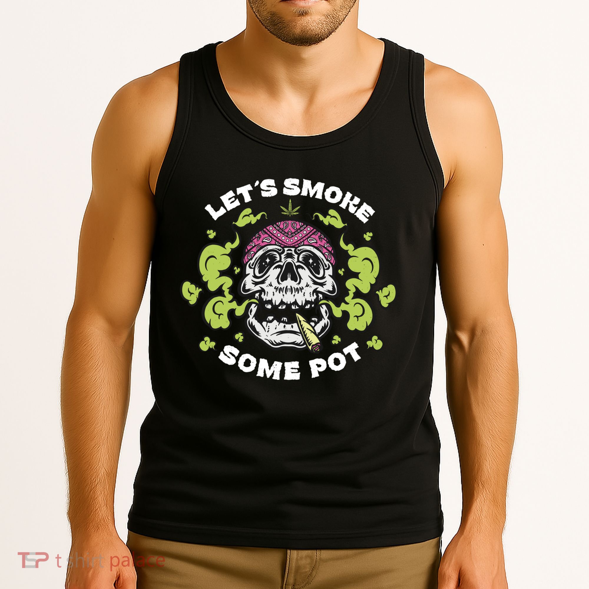 Let's Smoke Some Pot Skull Tank Top