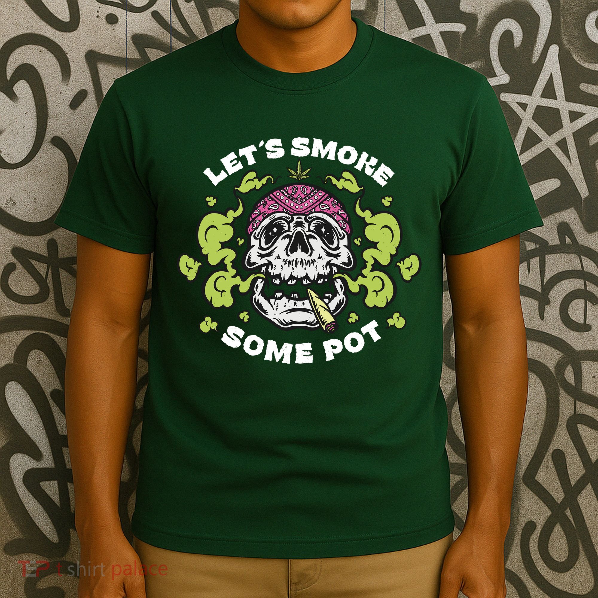 Let's Smoke Some Pot Skull T-Shirt
