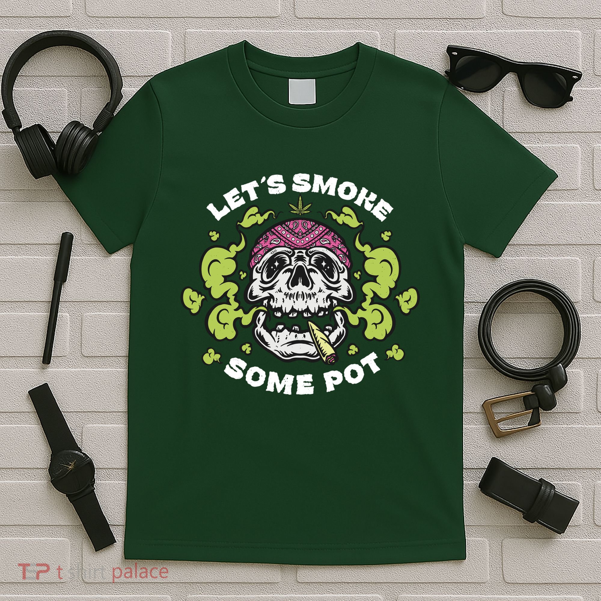 Let's Smoke Some Pot Skull T-Shirt