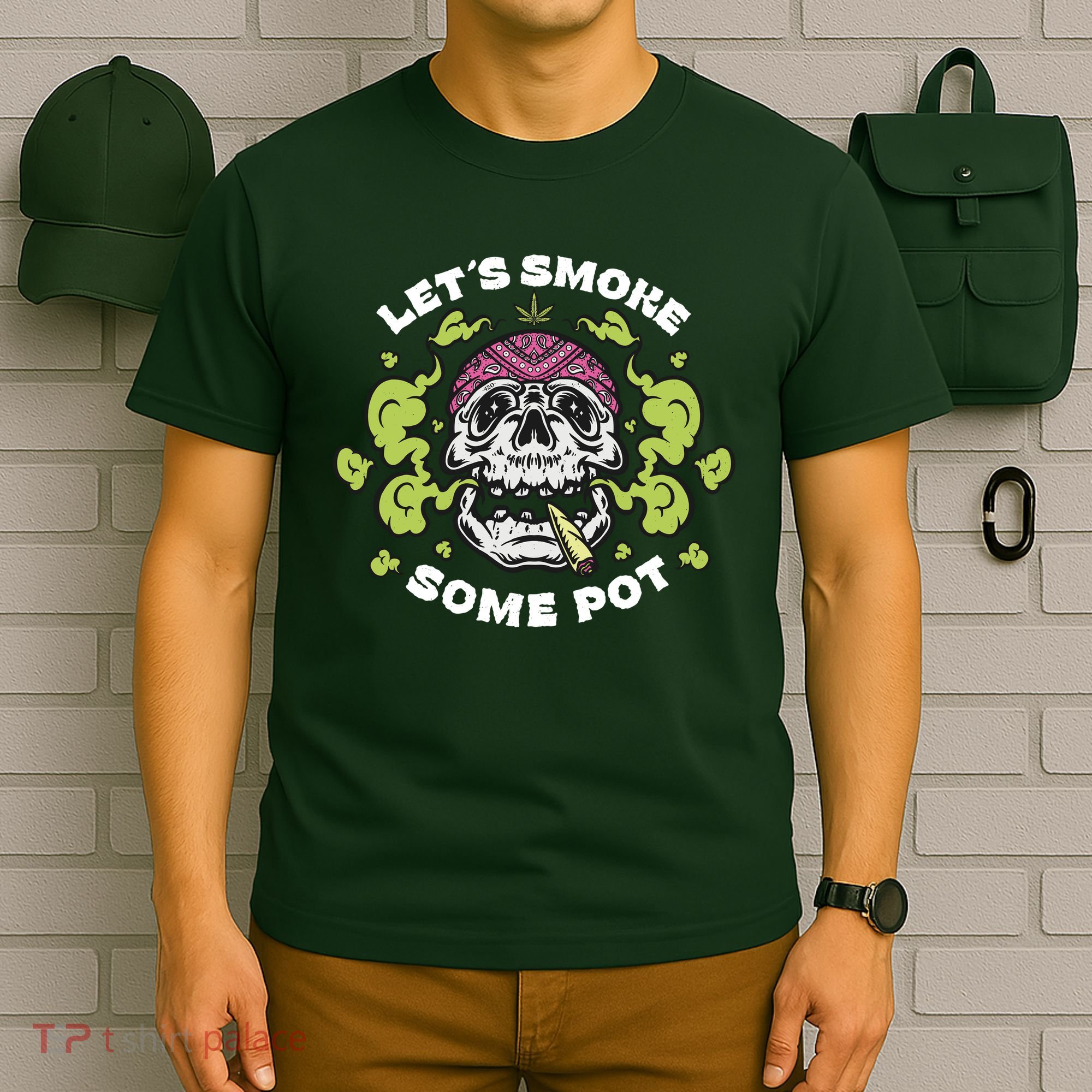 Let's Smoke Some Pot Skull T-Shirt