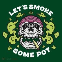 Let's Smoke Some Pot Skull Button thumb 1