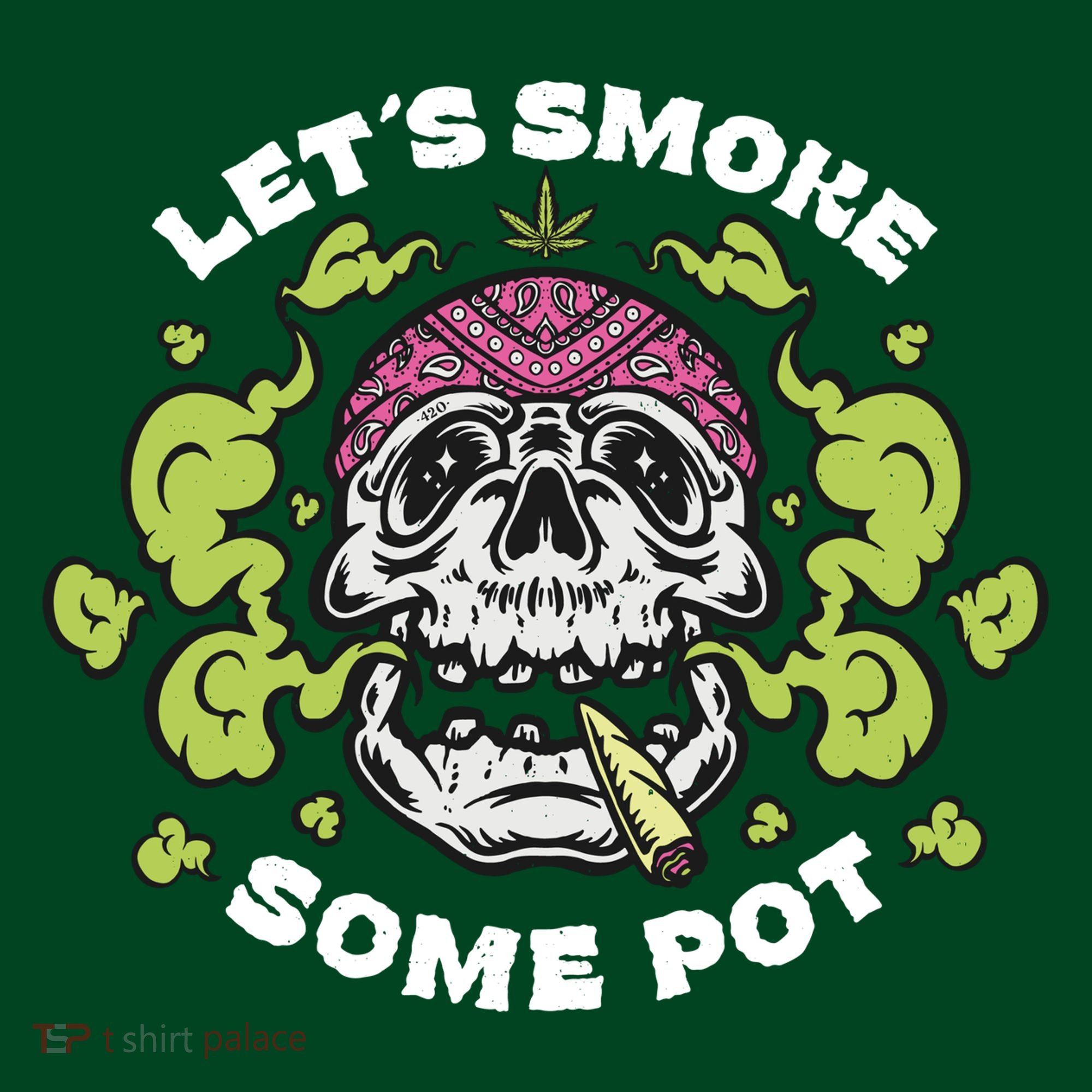 Let's Smoke Some Pot Skull Button