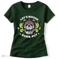 Let's Smoke Some Pot Skull Women's T-Shirt thumb 0