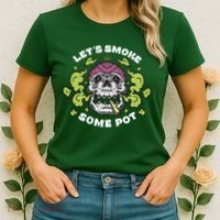 Let's Smoke Some Pot Skull Women's T-Shirt thumb 2