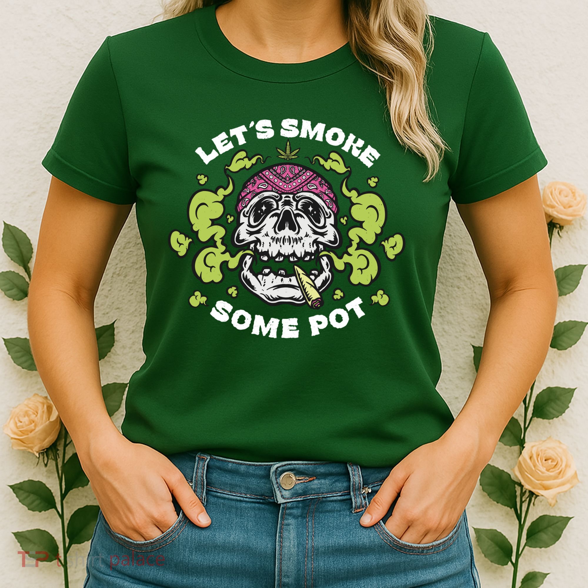 Let's Smoke Some Pot Skull Women's T-Shirt