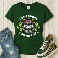 Let's Smoke Some Pot Skull Women's T-Shirt thumb 3