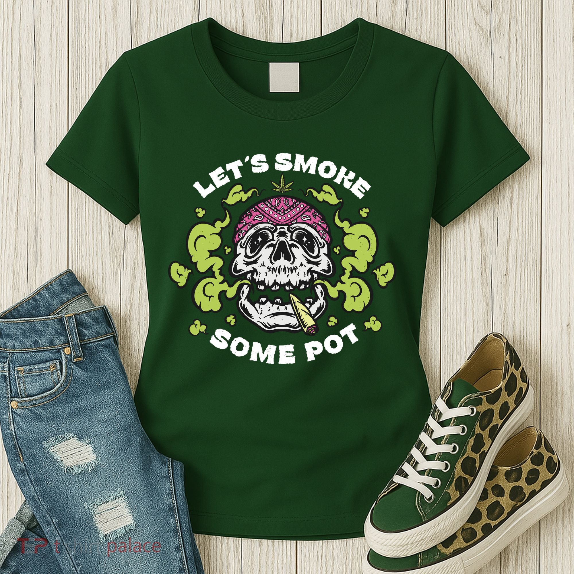 Let's Smoke Some Pot Skull Women's T-Shirt