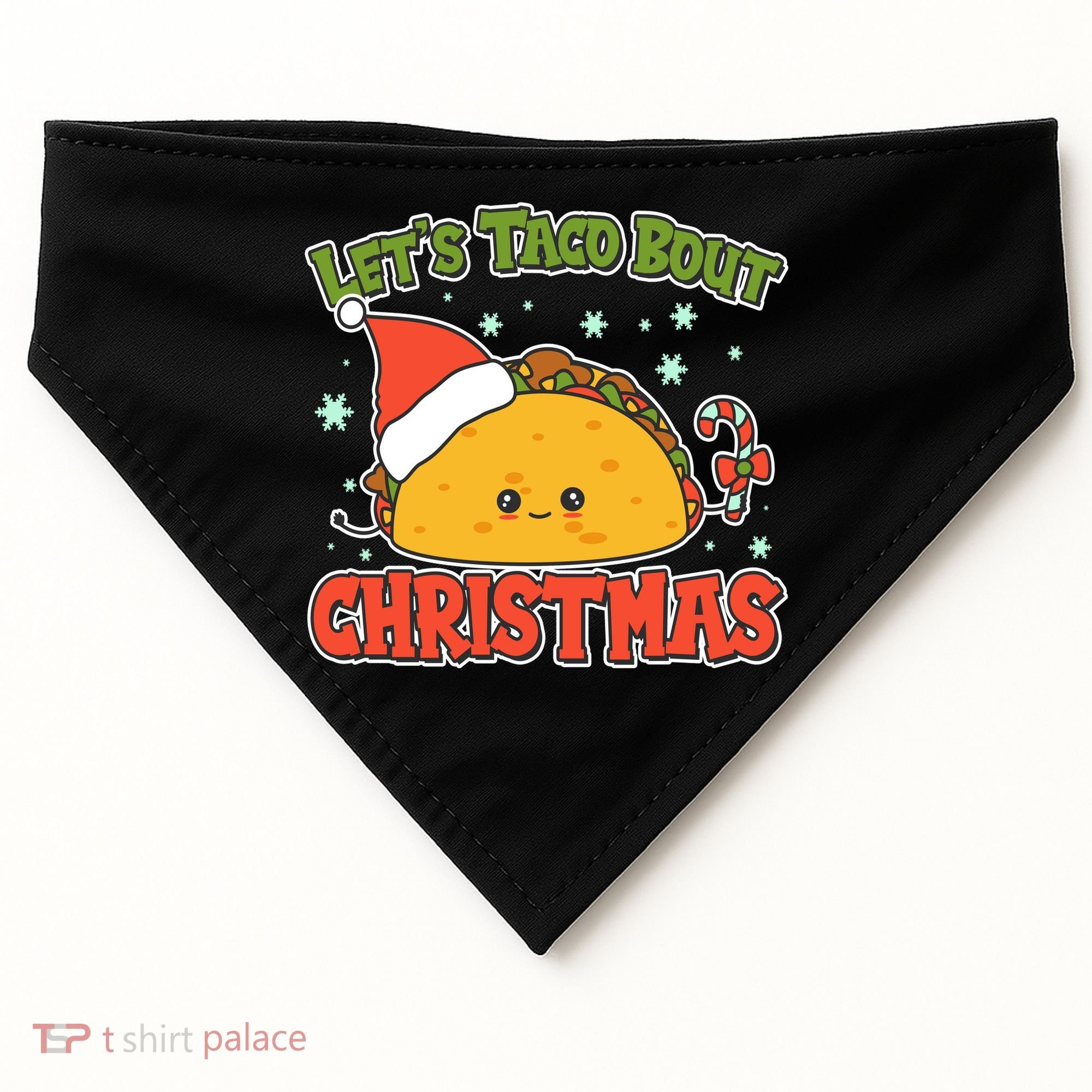 Let's Taco Bout Cute Funny Christmas USA-Made Doggie Bandana