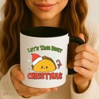 Let's Taco Bout Cute Funny Christmas Coffee Mug thumb 3