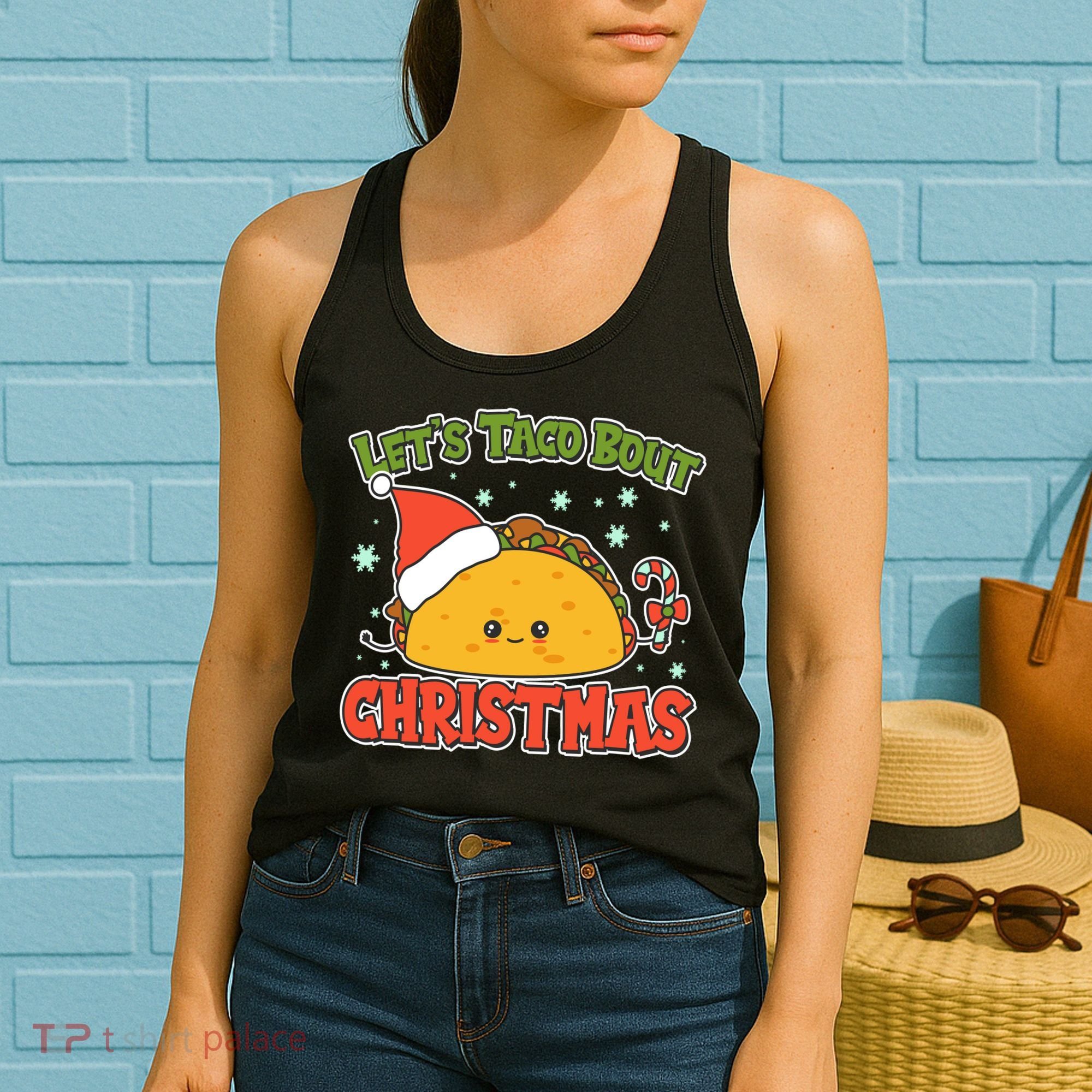 Let's Taco Bout Cute Funny Christmas Women's Tank Top