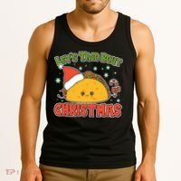 Let's Taco Bout Cute Funny Christmas Tank Top thumb 3