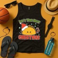 Let's Taco Bout Cute Funny Christmas Tank Top thumb 4