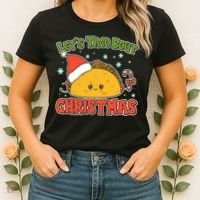 Let's Taco Bout Cute Funny Christmas Women's T-Shirt thumb 2
