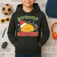 Let's Taco Bout Cute Funny Christmas Kids Hoodie thumb 2