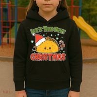 Let's Taco Bout Cute Funny Christmas Kids Hoodie thumb 3